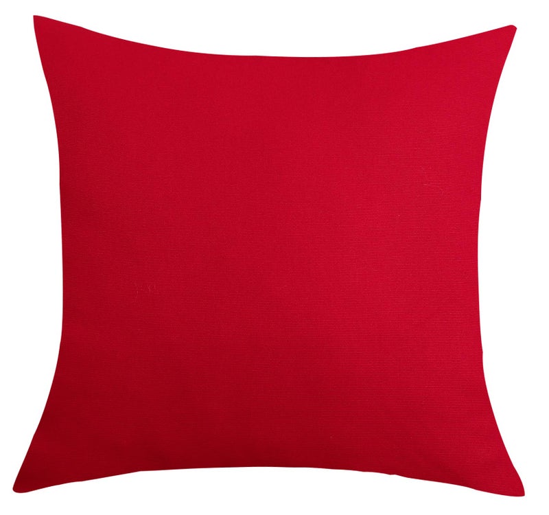 TangDepot أغطية وسائد مزخرفة مصنوعة يدويًا من قماش قطن صلب 100% من تانغ ديبوت، (18"x18"، أحمر عيد الميلاد) - Image 1